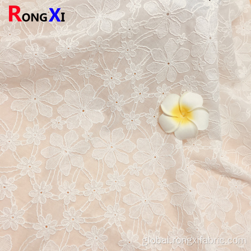Solid Colour Cotton Fabric Eyelet Cotton Fabric Embroidered Fabric with Backbone Line Manufactory
